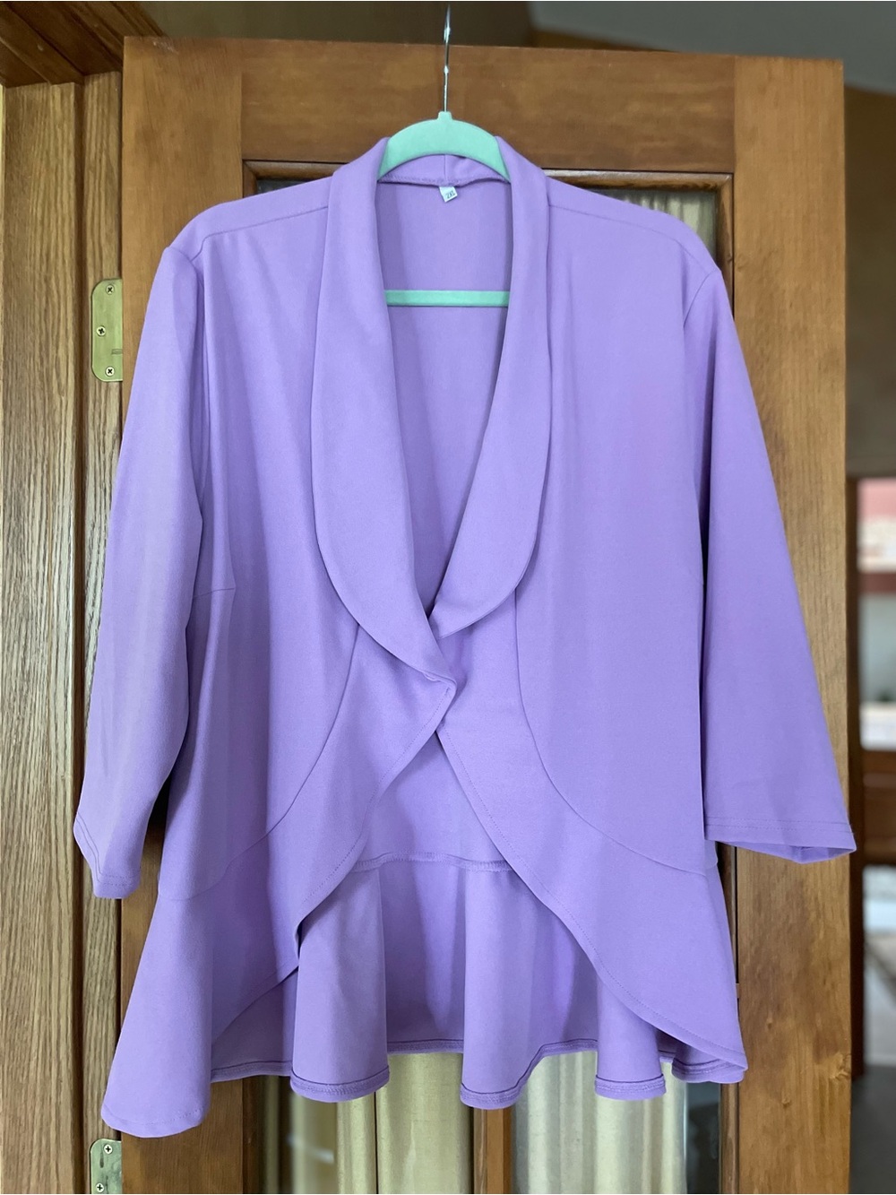 Lavender 2x Open-Front 1 button Draped Blazer